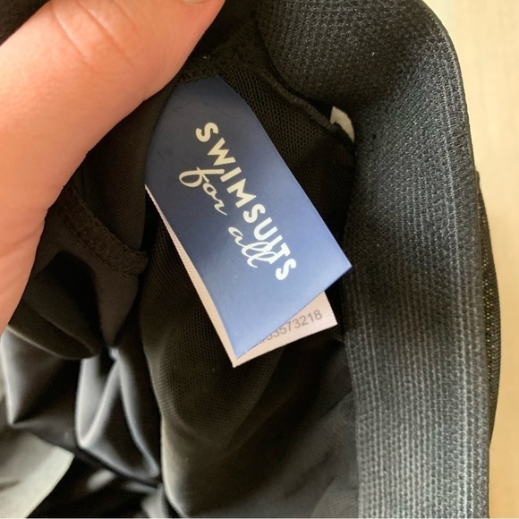 NWT Swimsuits for All fringe ruched one piece swimsuit black size 28 - Picture 5 of 8